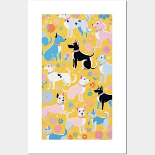 Hilma's Canine Reverie: Abstract Whimsy Posters and Art